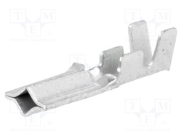 Socket for solder pin; crimped; for cable; silver plated; brass