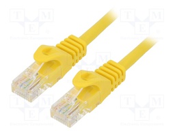 Patch cord; U/UTP; 6; stranded; CCA; PVC; yellow; Len: 0.25m; 26AWG