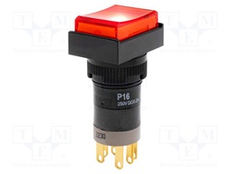 Switch: push-button; Pos: 2; SPST NC + NO; 5A/250VAC; 6A/24VDC