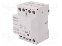 Contactor: 4-pole installation; NC + NO x3; 230VAC; 63A; DIN; IKA