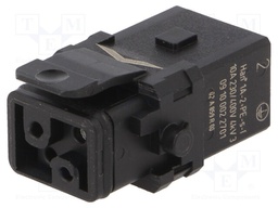 Connector: rectangular; female; Han 1A; PIN: 3; 2+PE; size 1A