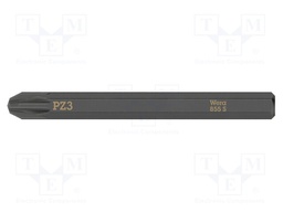 Screwdriver bit; Pozidriv®; PZ3; Overall len: 70mm; Mounting: 1/4"