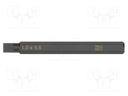 Screwdriver bit; slot; 5,5x1,0mm; Overall len: 70mm; Kind: impact