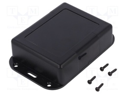 Enclosure: multipurpose; X: 81mm; Y: 101mm; Z: 31mm; ABS; black