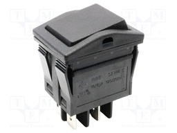 ROCKER; DPST; Pos: 2; OFF-ON; 16A/125VAC; black; IP67; none; 0÷55°C