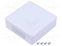 Enclosure: for alarms; X: 71mm; Y: 71mm; Z: 27mm; ABS; cool white