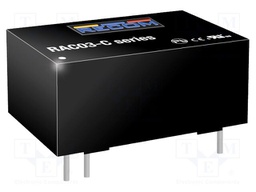 Converter: AC/DC; 3W; Uout: 12VDC; Iout: 250mA; 76%; Mounting: PCB