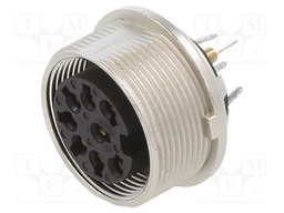 Connector: M16; female; IP40; socket; THT; 60V; PIN: 8; 5A