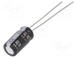 Capacitor: electrolytic; supercapacitor; 1F; 2.8VDC; ESR: 300mΩ