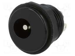 Socket; DC supply; male; 5,5/2,5mm; with on/off switch; soldering