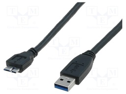 Cable; USB 3.0; USB A plug,USB B micro plug; nickel plated; 1m