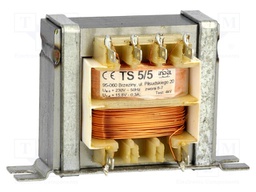 Transformer: mains; 5VA; 230VAC; 15.6V; 0.3A; Leads: solder lugs