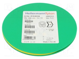 Markers for cables and wires; Label symbol: J; 2÷5mm; PVC; yellow