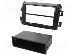 Radio mounting frame; Fiat; 2 DIN; black gloss