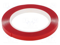 Tape: fixing; W: 9mm; L: 5.5m; Thk: 0.8mm; double-sided; acrylic