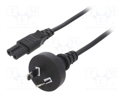 Cable; AS/NZS 3112 (I) plug,IEC C7 female; PVC; 5m; black; 10A