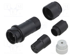 Connector: circular; plug; female; PIN: 6; w/o contacts; for cable