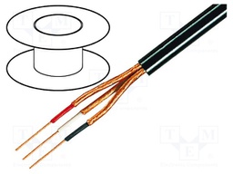 Wire: microphone cable; 5x0,14mm2; black; OFC; PVC; -15÷70°C; 100m