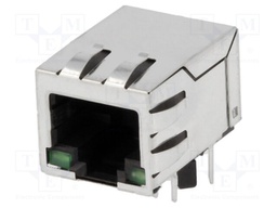 Socket; RJ45; PIN: 8; shielded,with LED; Layout: 8p8c; THT; angled