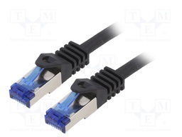 Patch cord; S/FTP; 6a; stranded; Cu; LSZH; black; 3m; 26AWG; -20÷75°C