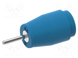 Connector: 4mm banana; socket; 25A; blue; nickel plated; insulated
