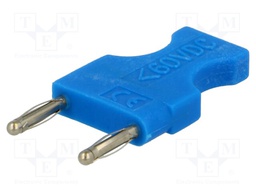 Adapter; 2mm banana; 30VAC; 60VDC; blue; nickel plated