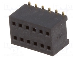 Socket; pin strips; female; PIN: 12; straight; 1.27mm; SMT; 2x6