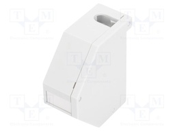 Patch panel; Keystone,angled; white; for DIN rail mounting; ABS