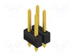 Connector: pin strips; pin header; male; PIN: 4; 2.54mm; THT; 2x2
