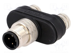 Adapter; M12-M8,M12 male,M8 female x2; IP68; Y; 60V; 3A