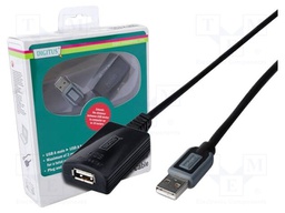 Repeater USB; USB 2.0; USB A socket,USB A plug; 10m; blister