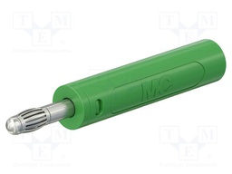 Connector: 4mm banana; plug; 32A; 30VAC; 60VDC; green; 2.5mm2; screw