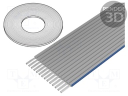 Wire: ribbon; 1.27mm; stranded; Cu; 14x28AWG; unshielded; PVC; grey