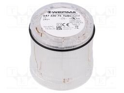 Signaller: lighting; LED; orange; 24VDC; 24VAC; IP65; Ø70x65.5mm