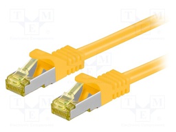 Patch cord; S/FTP; 6a; stranded; Cu; LSZH; yellow; 0.5m; 26AWG