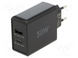 Power supply: switched-mode; plug; 5÷20VDC; 30W; Plug: EU; 82.3%