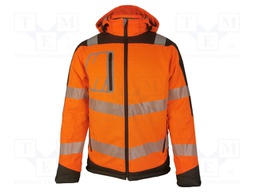Softshell jacket; Size: XXXL; orange-grey; warning