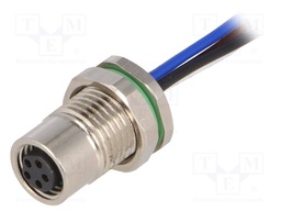 Connector: M8; female; PIN: 5; for panel mounting,front side nut