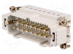 Connector: HDC; male; HTS HE; PIN: 16; 16+PE; size 6; 16A; 400V