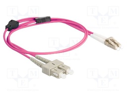 Fiber patch cord; OM4; LC/PC,SC/PC; 1m; 50/125um; LSZH; beige