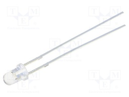 LED; 3mm; bipolar; red; 1120÷1560mcd; 30°; Front: convex; LED AC