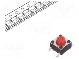 Microswitch TACT; SPST-NO; Pos: 2; 0.05A/12VDC; SMT; none; 2.6N