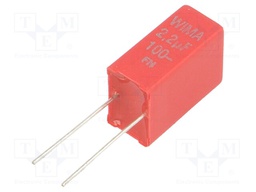 Capacitor: polyester; 2.2uF; 63VAC; 100VDC; Pitch: 5mm; ±5%