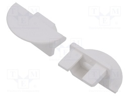 Cap for LED profiles; white; PDS-NK; with hole