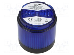 Lighting; blue; LED; 24VDC; 24VAC; IP66; Ø70x76mm; Modul Perfect 70