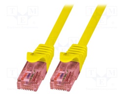 Patch cord; U/UTP; 6; stranded; Cu; LSZH; yellow; 1.5m; RJ45 plug