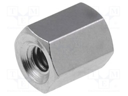 Screwed spacer sleeve; Int.thread: M2; 5mm; hexagonal; brass