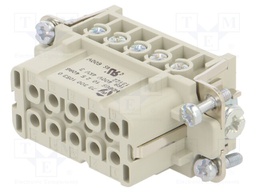 Connector: HDC; female; PIN: 10; size 10; contact insert; 400V; 16A