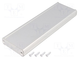 Enclosure: with panel; TUF; X: 55mm; Y: 160mm; Z: 16mm; aluminium