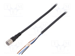 Connection lead; M8; PIN: 4; straight; 5m; plug; 1A; -25÷70°C; IP67